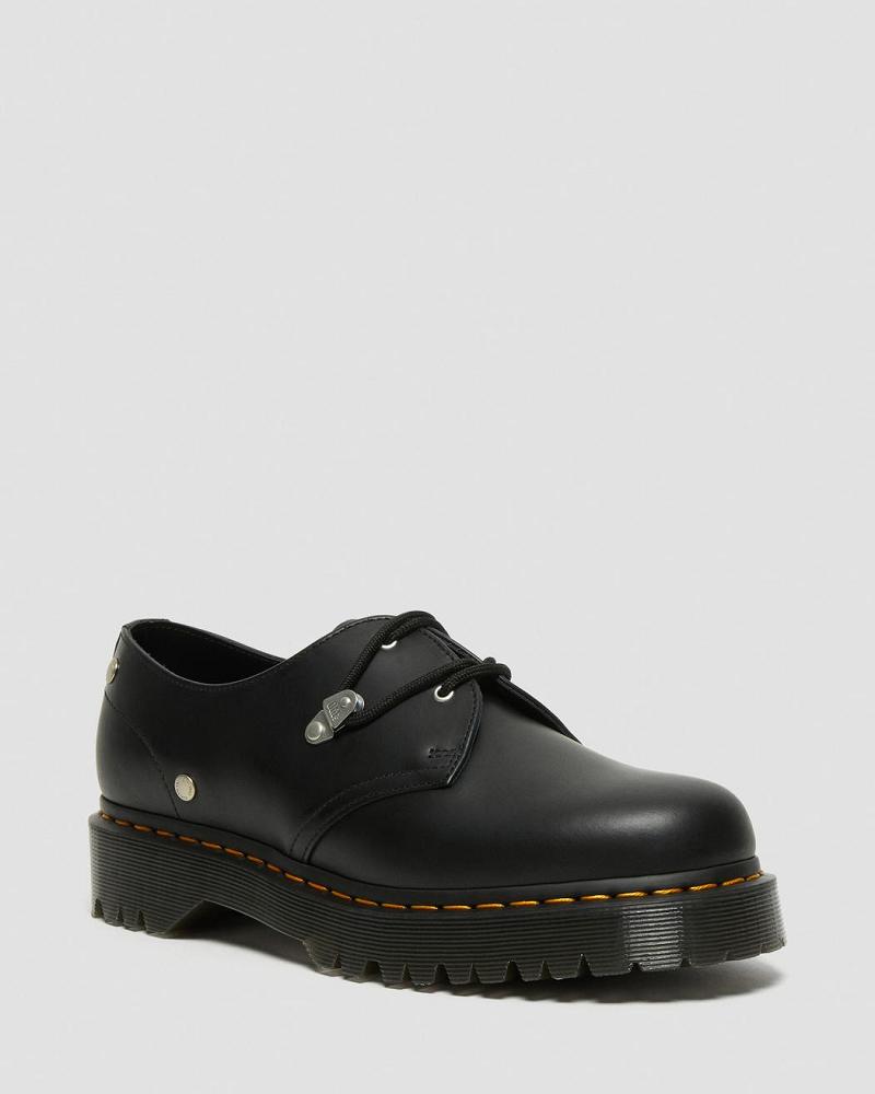 Black Men\'s Dr Martens 1461 Bex Stud Leather Oxfords Shoes | CA 588VRW